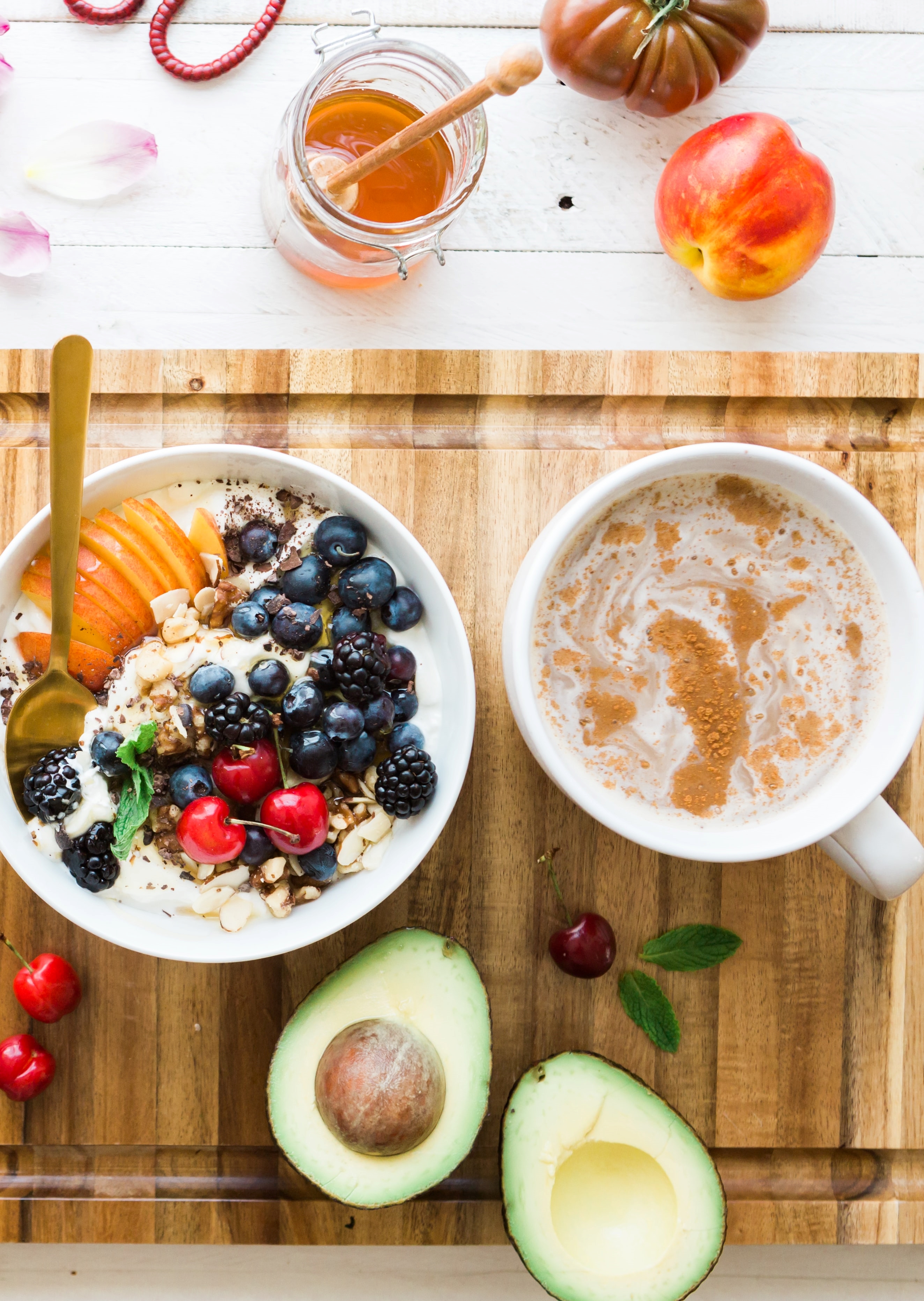 bowls with food on the table